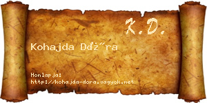 Kohajda Dóra névjegykártya