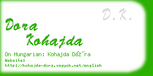 dora kohajda business card